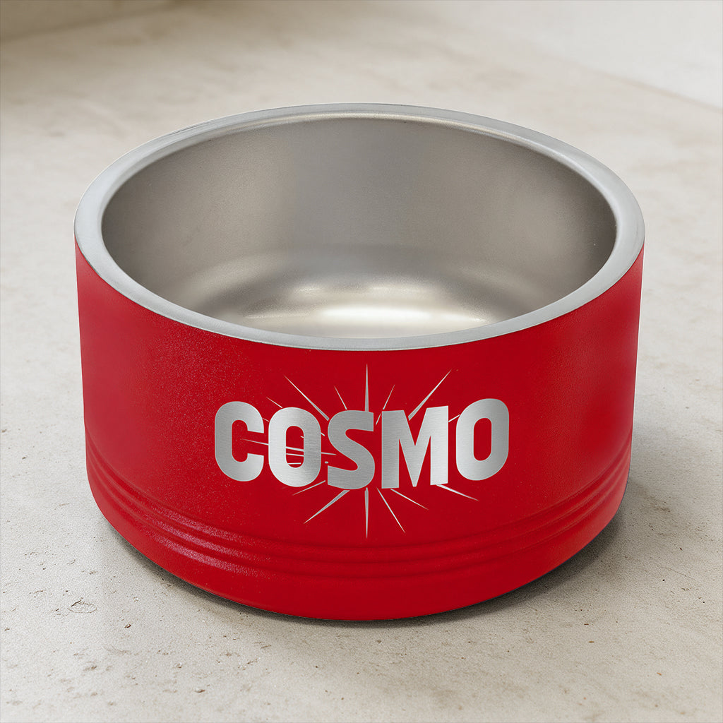 Custom Laser-Engraved Stainless Steel Pet Bowl | Non-Slip Insulated Dish