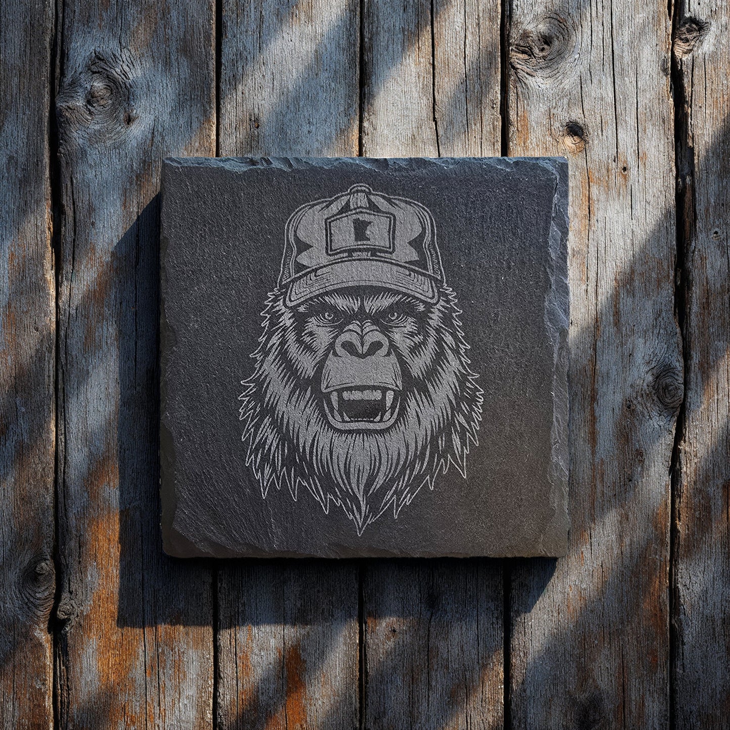Bigfoot State Pride Slate Coaster - Customizable State Map Trucker Hat