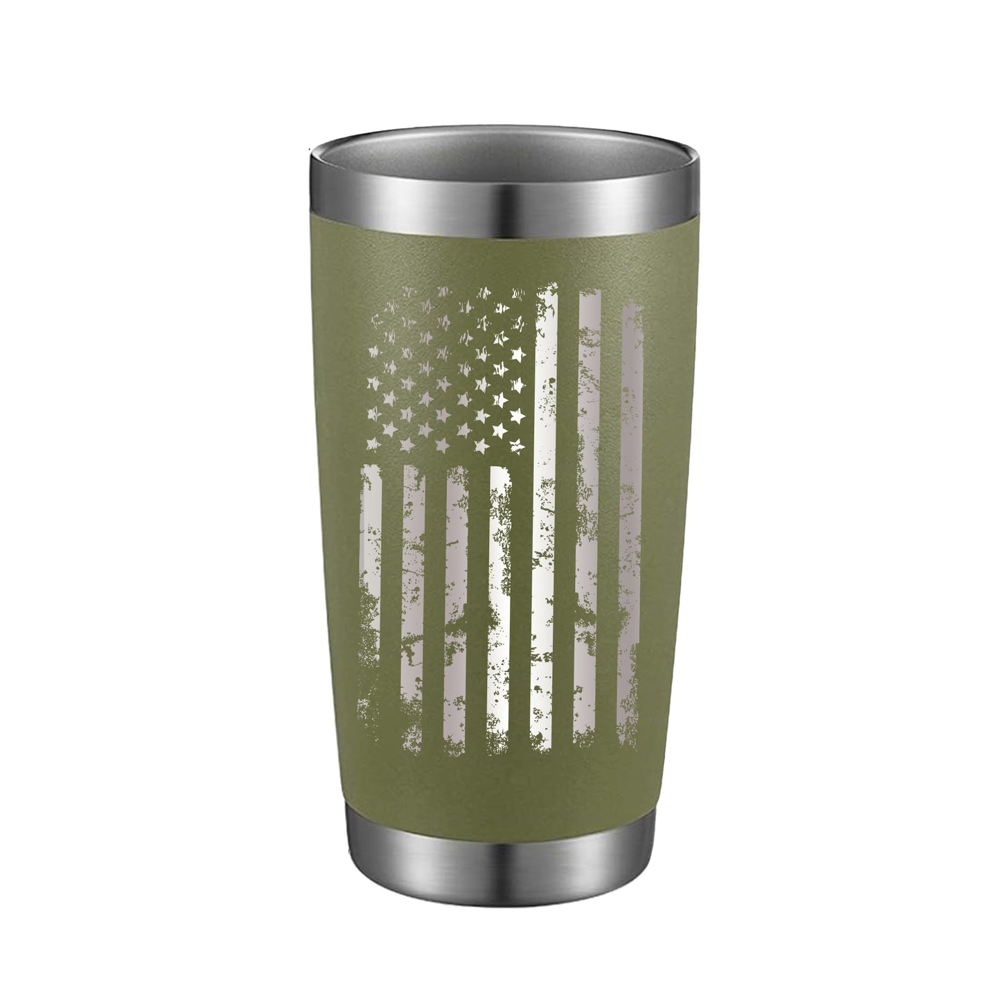 Distressed American Flag Stainless Steel Tumbler - Patriotic Drinkware