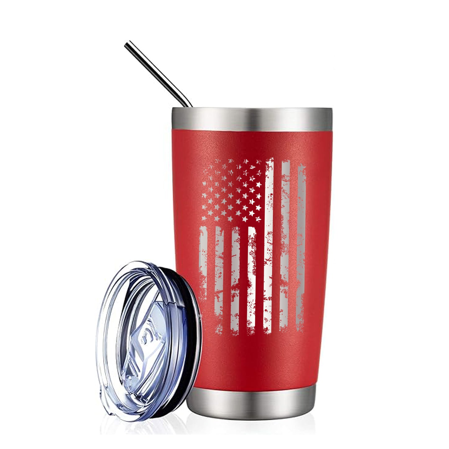 Distressed American Flag Stainless Steel Tumbler - Patriotic Drinkware