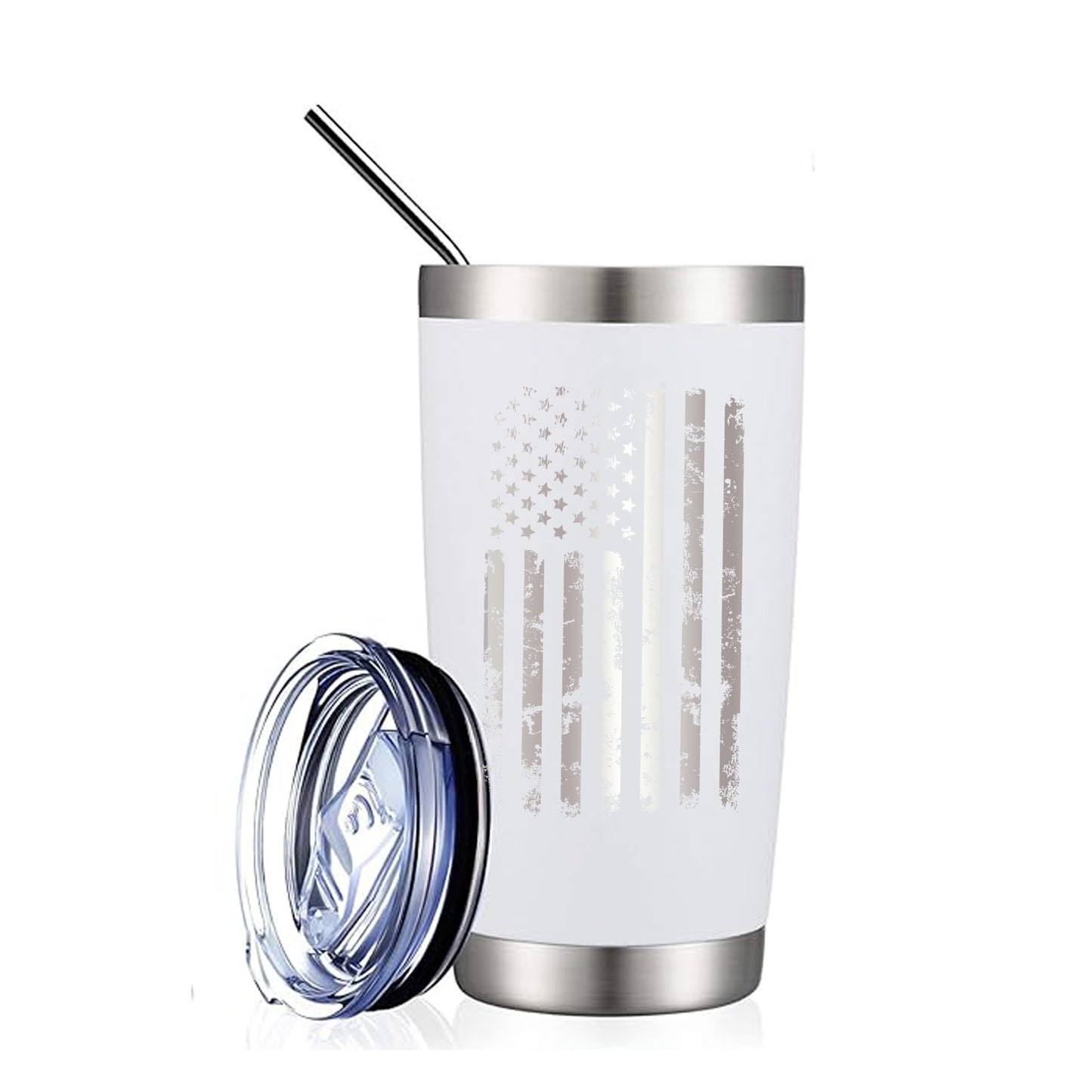 Distressed American Flag Stainless Steel Tumbler - Patriotic Drinkware