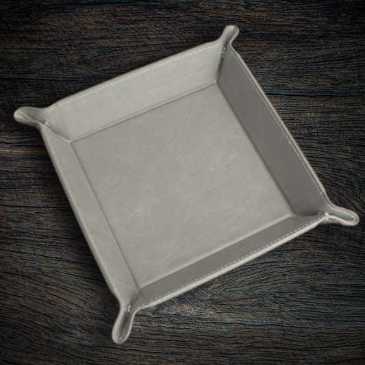 Custom Laser-Engraved Leatherette Valet Tray | Snap Catchall Organizer