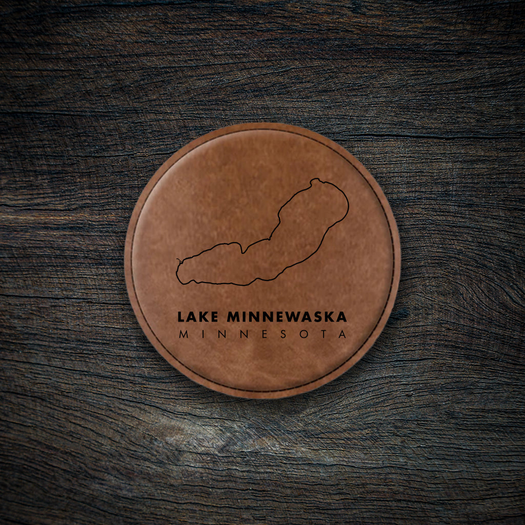 Lake Minnewaska Map Leatherette Coaster