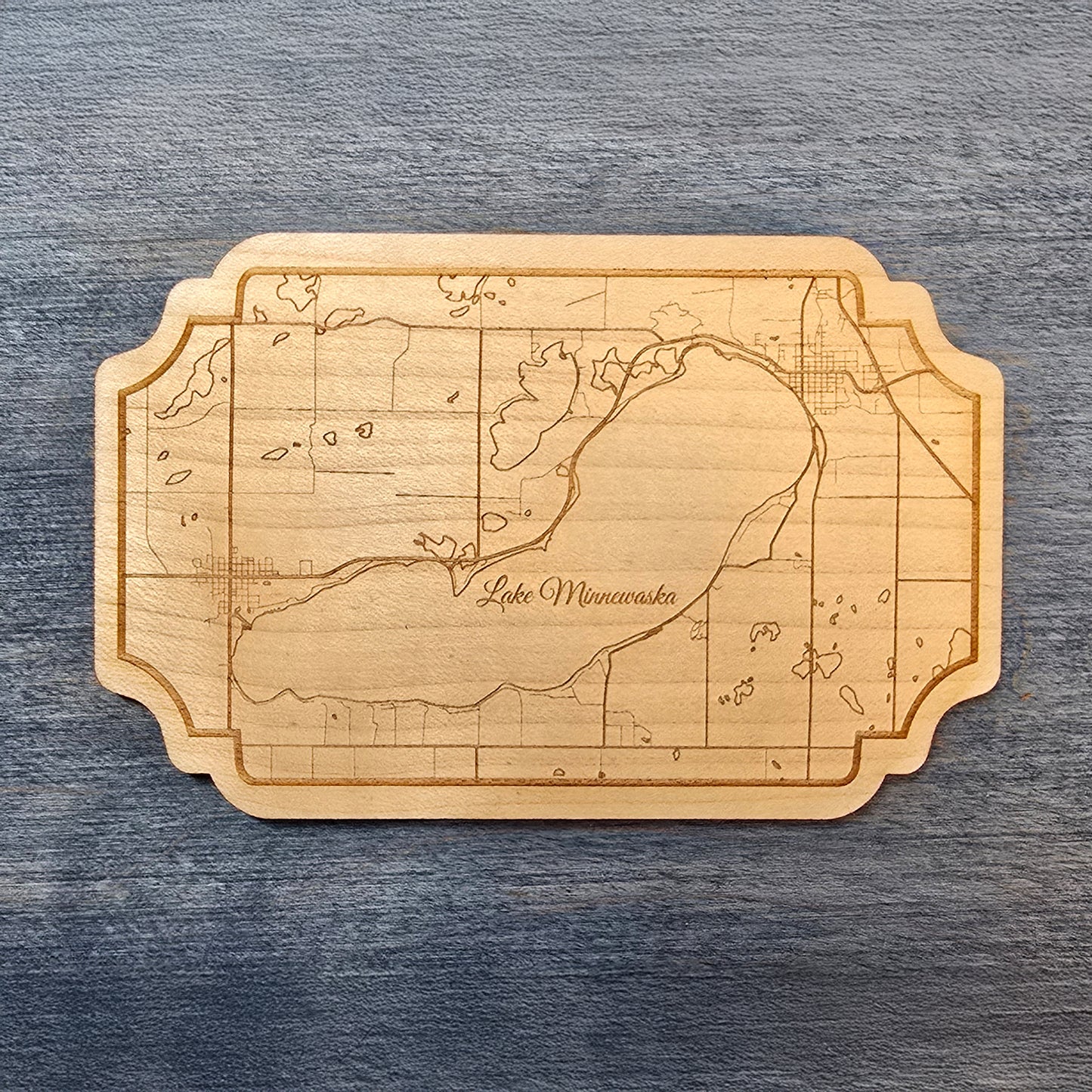Lake Minnewaska Map Wood Magnet