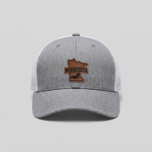 Minnesota Loon Leather Patch Yupoong Retro Trucker Hat