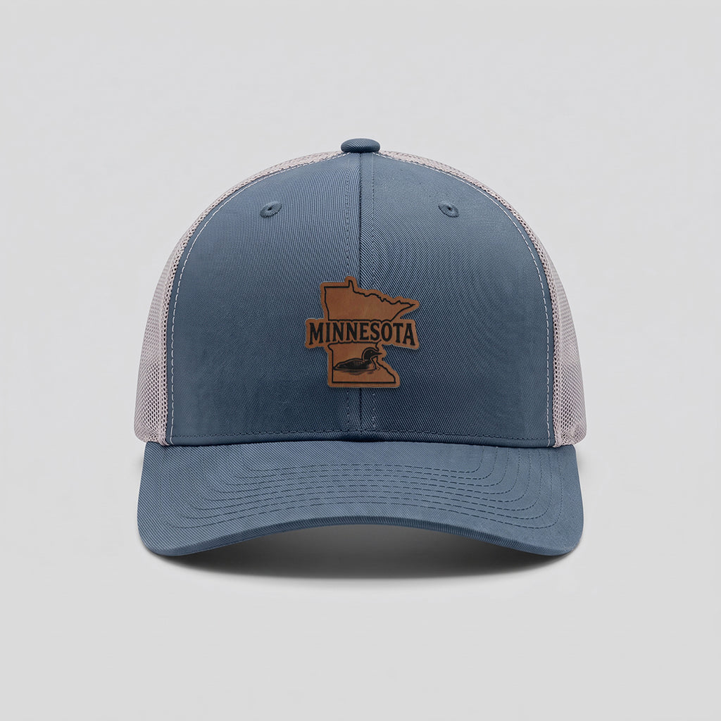 Minnesota Loon Leather Patch Yupoong Retro Trucker Hat