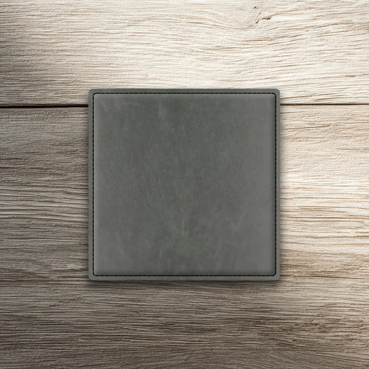 Custom Laser-Engraved Square Leatherette Coasters