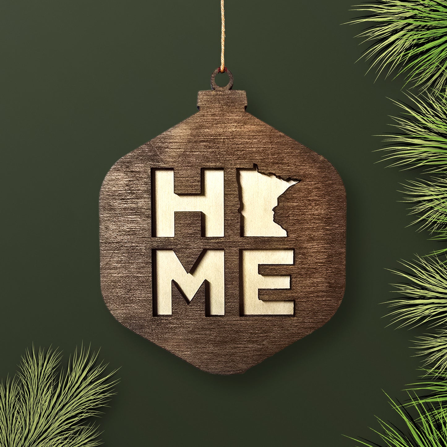 Retro Hex "HOME" Christmas Ornament