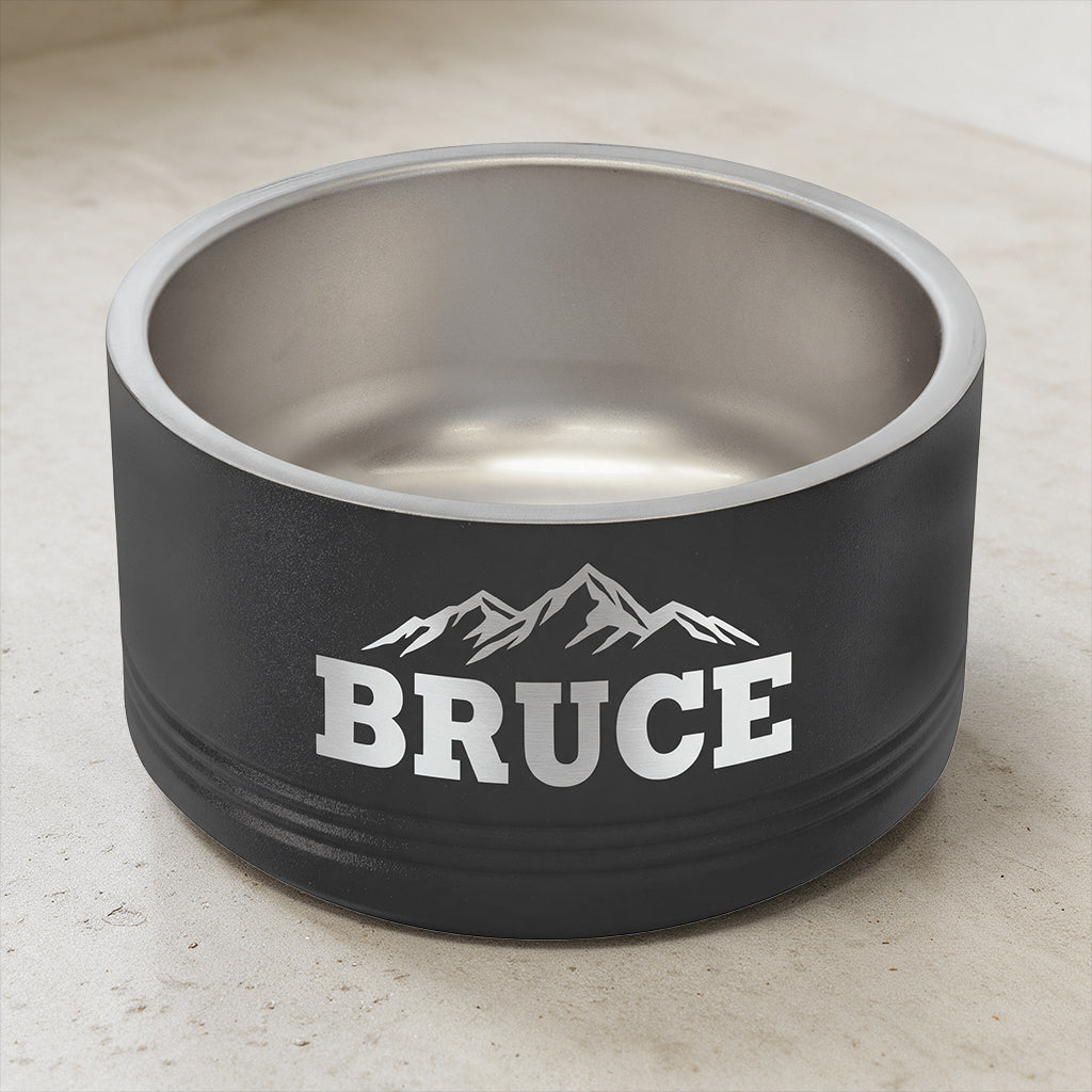 Custom Laser-Engraved Stainless Steel Pet Bowl | Non-Slip Insulated Dish