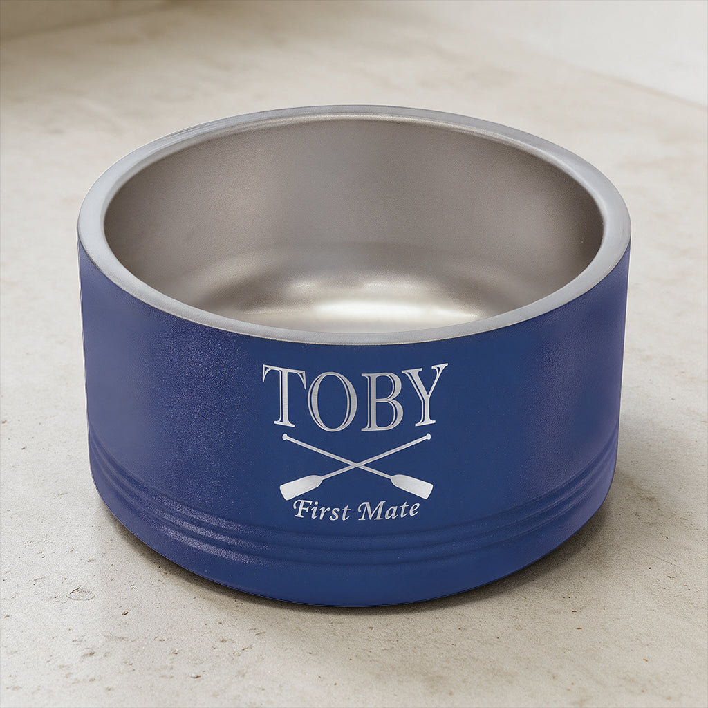 Custom Laser-Engraved Stainless Steel Pet Bowl | Non-Slip Insulated Dish