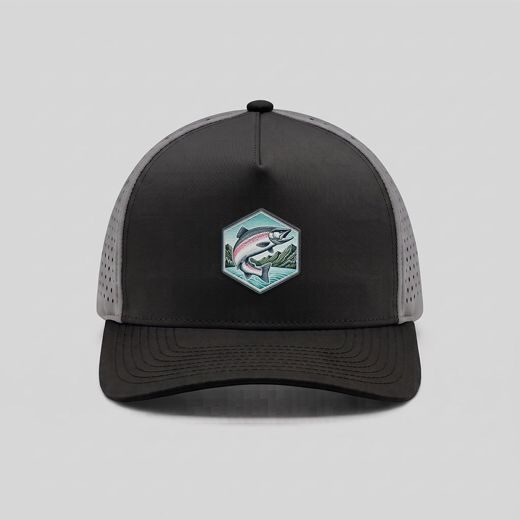 Jumping Salmon Water-Resistant Performance Snapback Hat