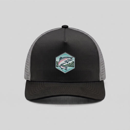 Jumping Salmon Water-Resistant Performance Snapback Hat
