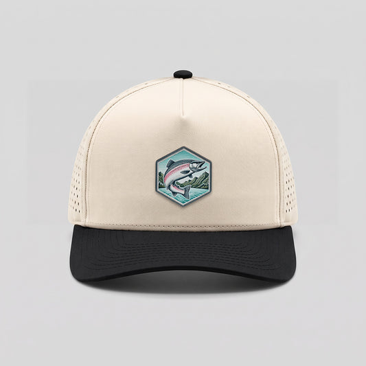 Jumping Salmon Water-Resistant Performance Snapback Hat