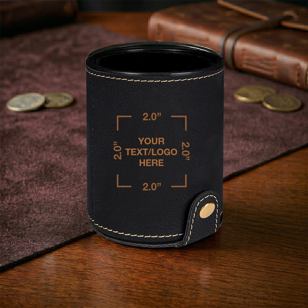 Custom Engraved Leatherette Dice Shaker Cup
