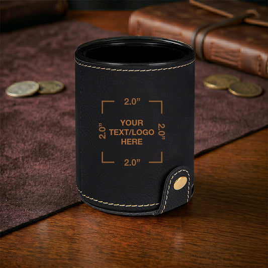 Custom Engraved Leatherette Dice Shaker Cup