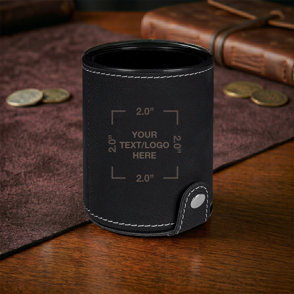 Custom Engraved Leatherette Dice Shaker Cup