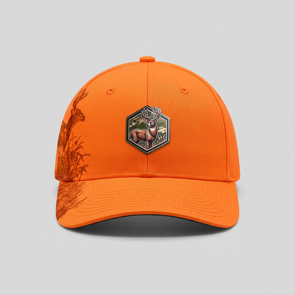 Whitetail Deer Blaze Orange Hunting Hat