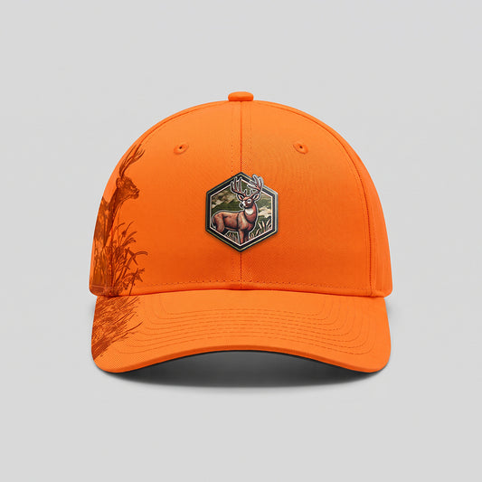 Whitetail Deer Blaze Orange Hunting Hat