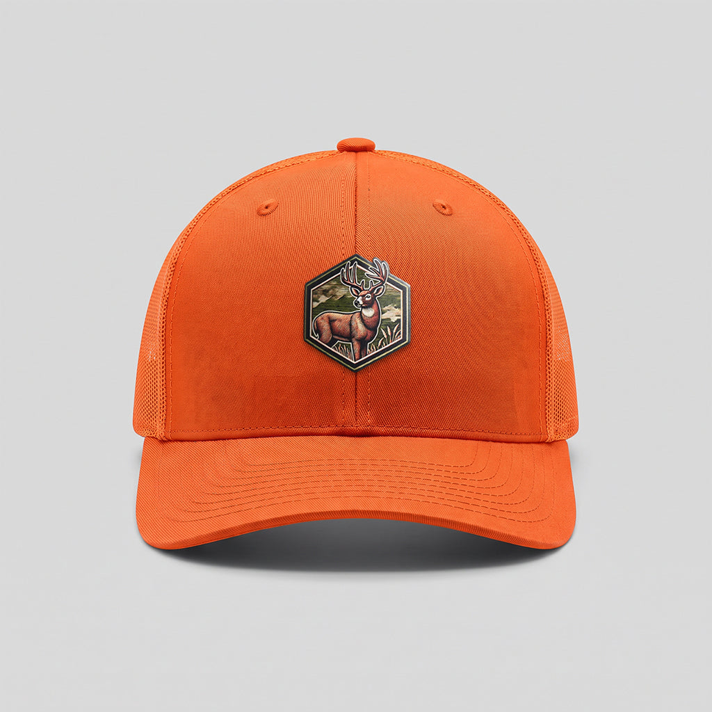 Whitetail Deer Blaze Orange Hunting Hat