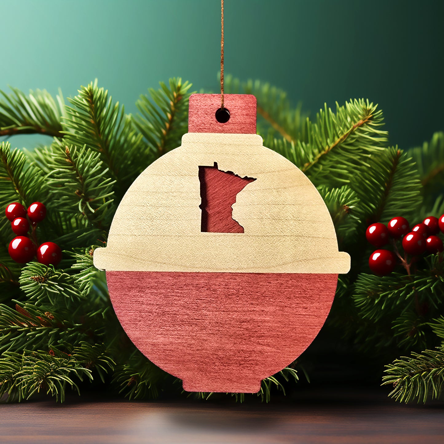 Handcrafted Bobber Ornament - Hard Maple
