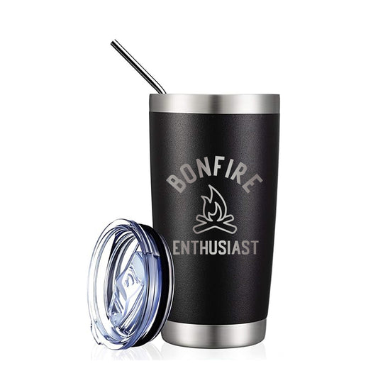 Bonfire Enthusiast Black Stainless Steel Tumbler