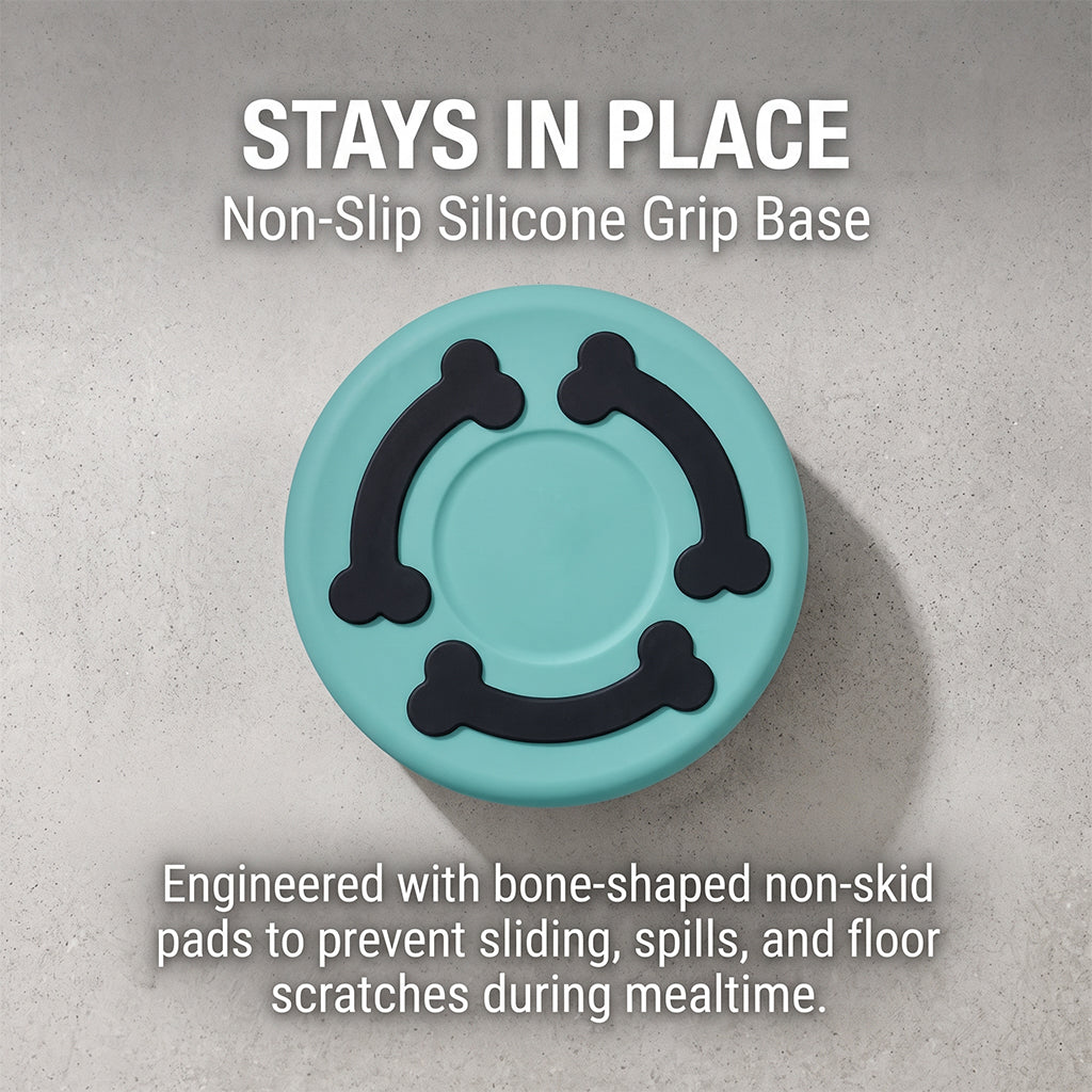 Custom Laser-Engraved Stainless Steel Pet Bowl | Non-Slip Insulated Dish