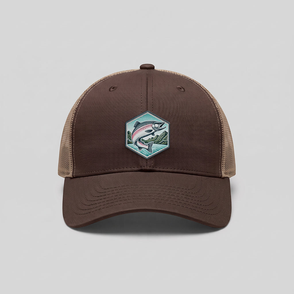Jumping Salmon Yupoong Classic Retro Trucker Hat