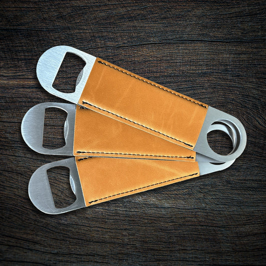 Custom Laser-Engraved Leatherette Speed Bottle Opener | Heavy-Duty Bar Blade
