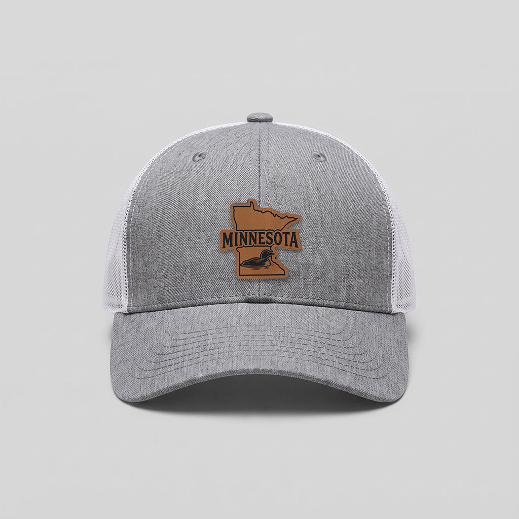 Minnesota Loon Leather Patch Yupoong Retro Trucker Hat
