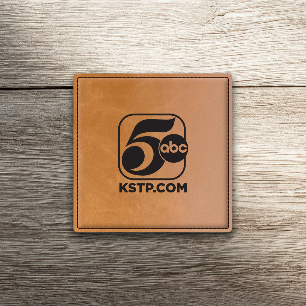 KSTP Custom Engraved Leatherette Coaster