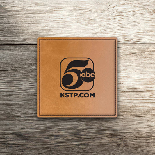 KSTP Custom Engraved Leatherette Coaster