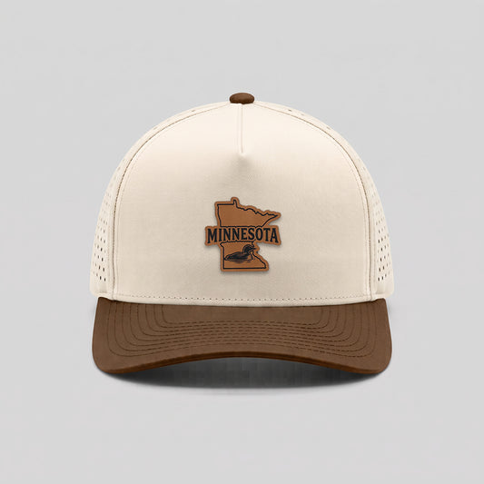 Minnesota Loon Leather Patch Water-Resistant Performance Snapback Hat