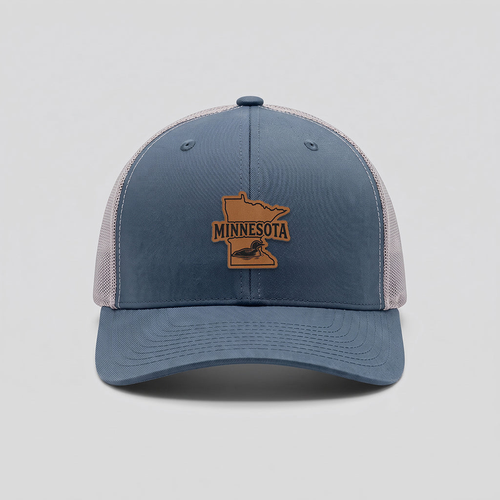 Minnesota Loon Leather Patch Yupoong Retro Trucker Hat