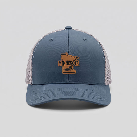 Minnesota Loon Leather Patch Yupoong Retro Trucker Hat