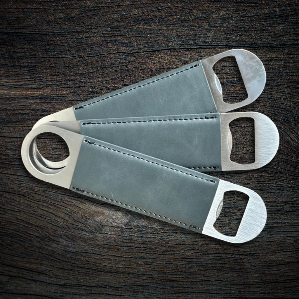 Custom Laser-Engraved Leatherette Speed Bottle Opener | Heavy-Duty Bar Blade