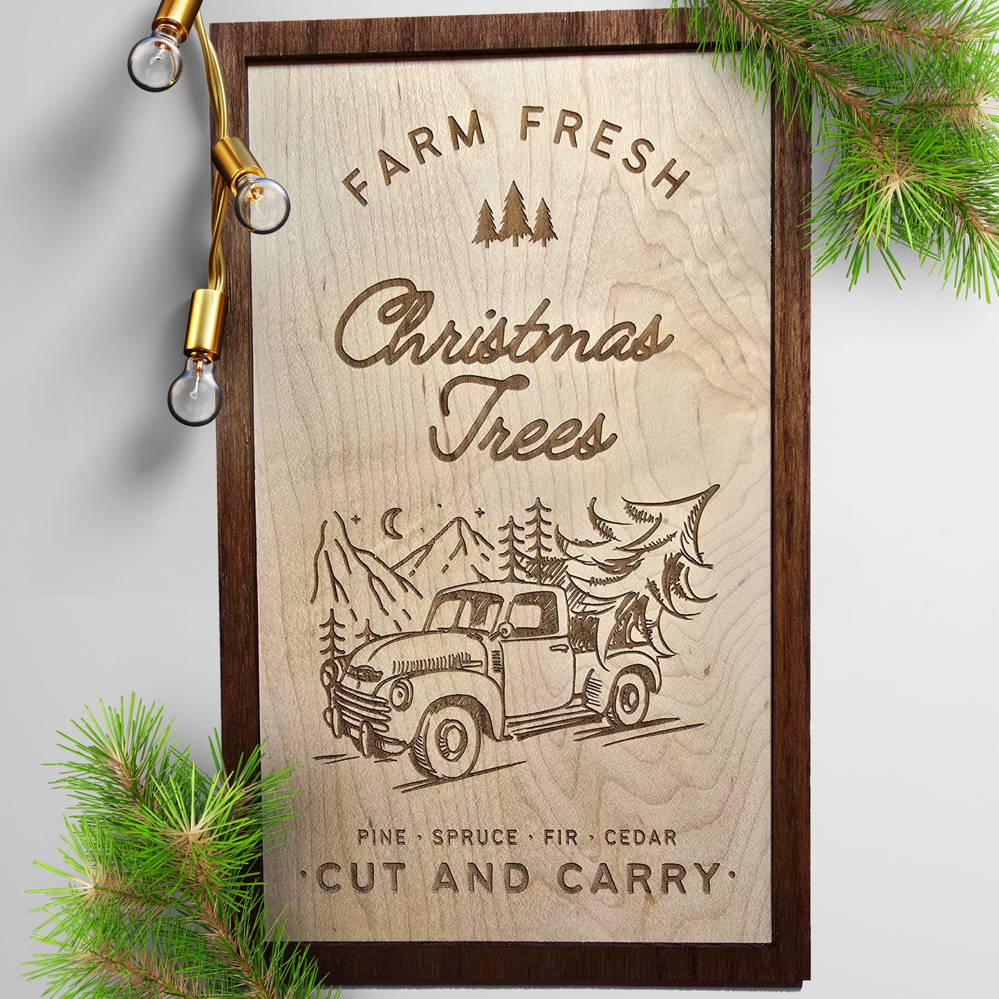 Rustic Christmas Tree Farm Sign - "Cut & Carry"