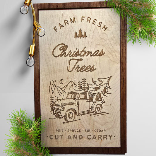 Rustic Christmas Tree Farm Sign - "Cut & Carry"