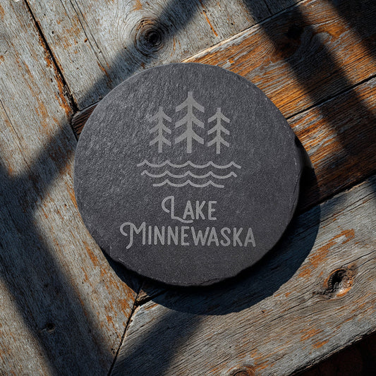 Lake Minnewaska Icon Slate Coaster (Square or Round)