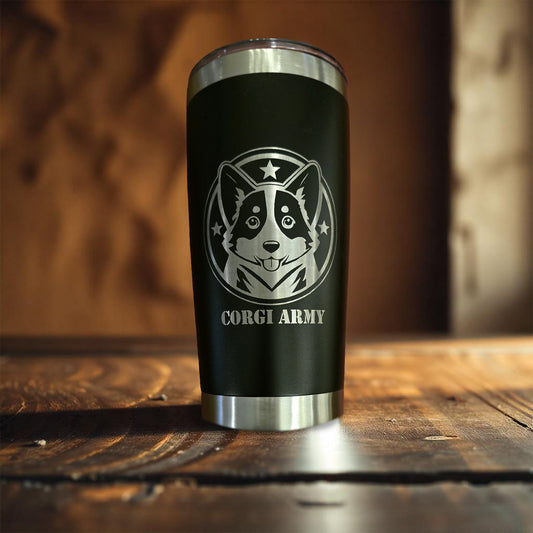 Corgi Army Stainless Steel Tumbler