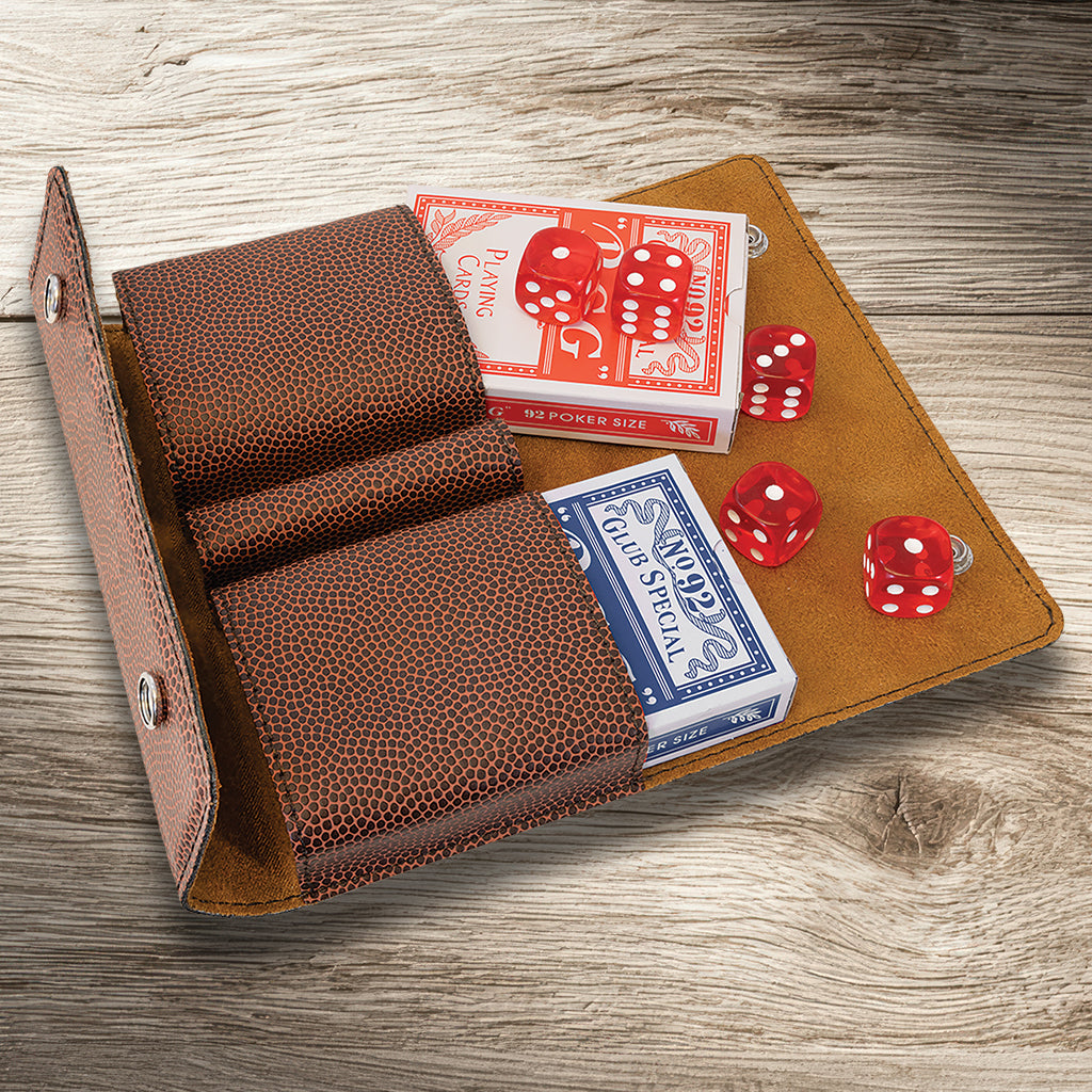 Custom Engraved Leatherette Card & Dice Set