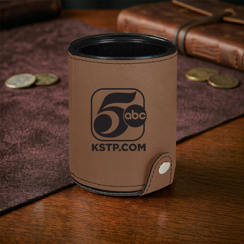 KSTP Custom Engraved Leatherette Dice Cup