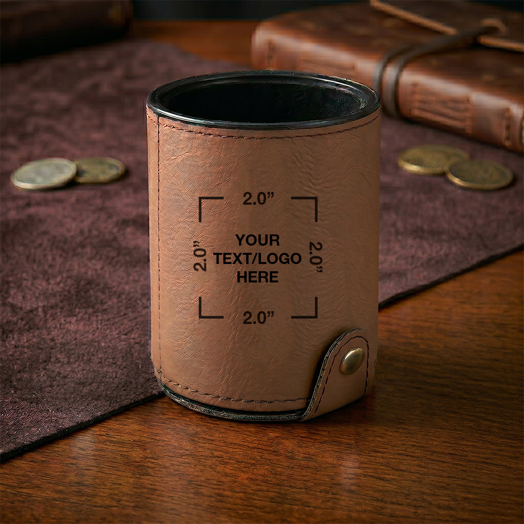Custom Engraved Leatherette Dice Shaker Cup