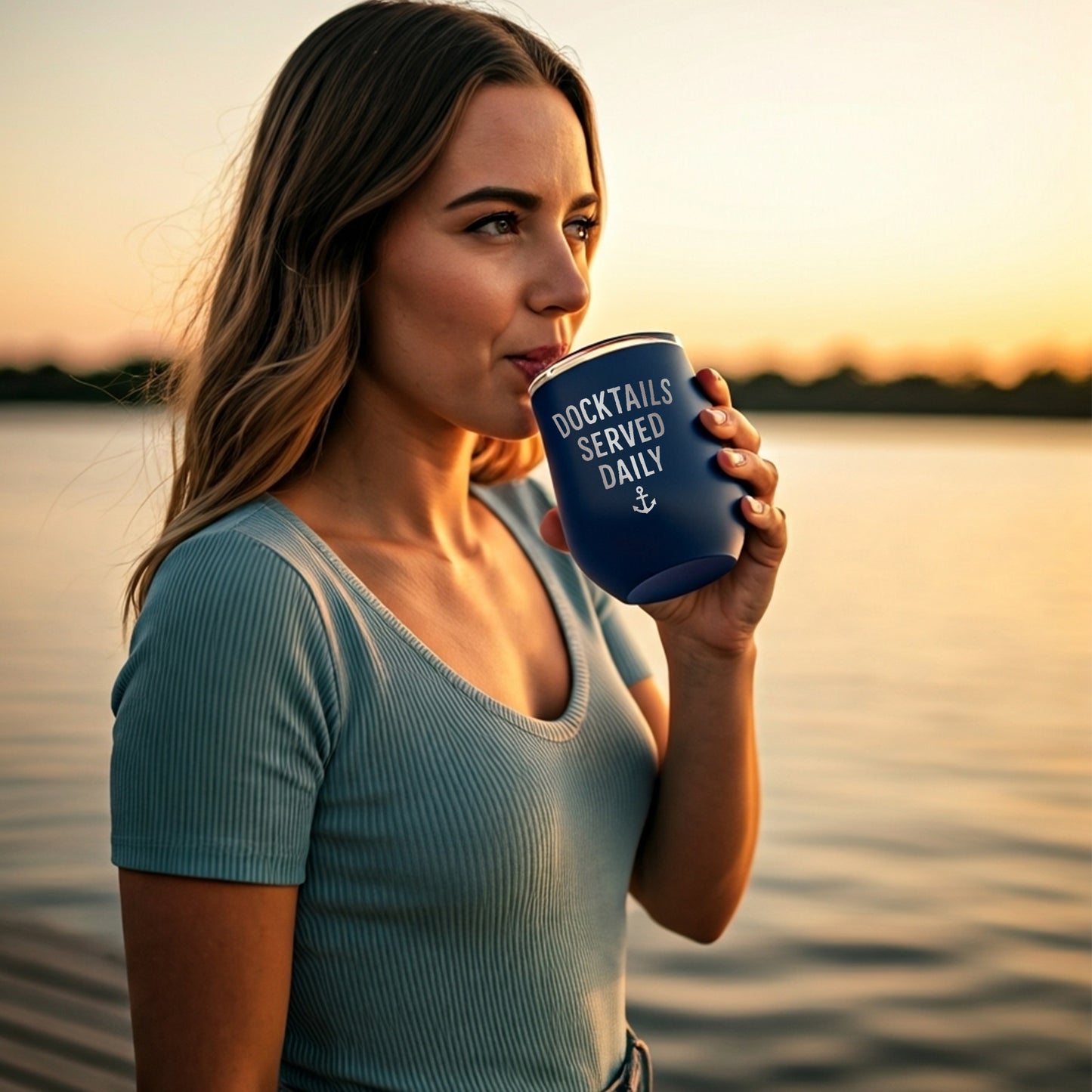 Docktails Served Daily - 12 oz Tumbler