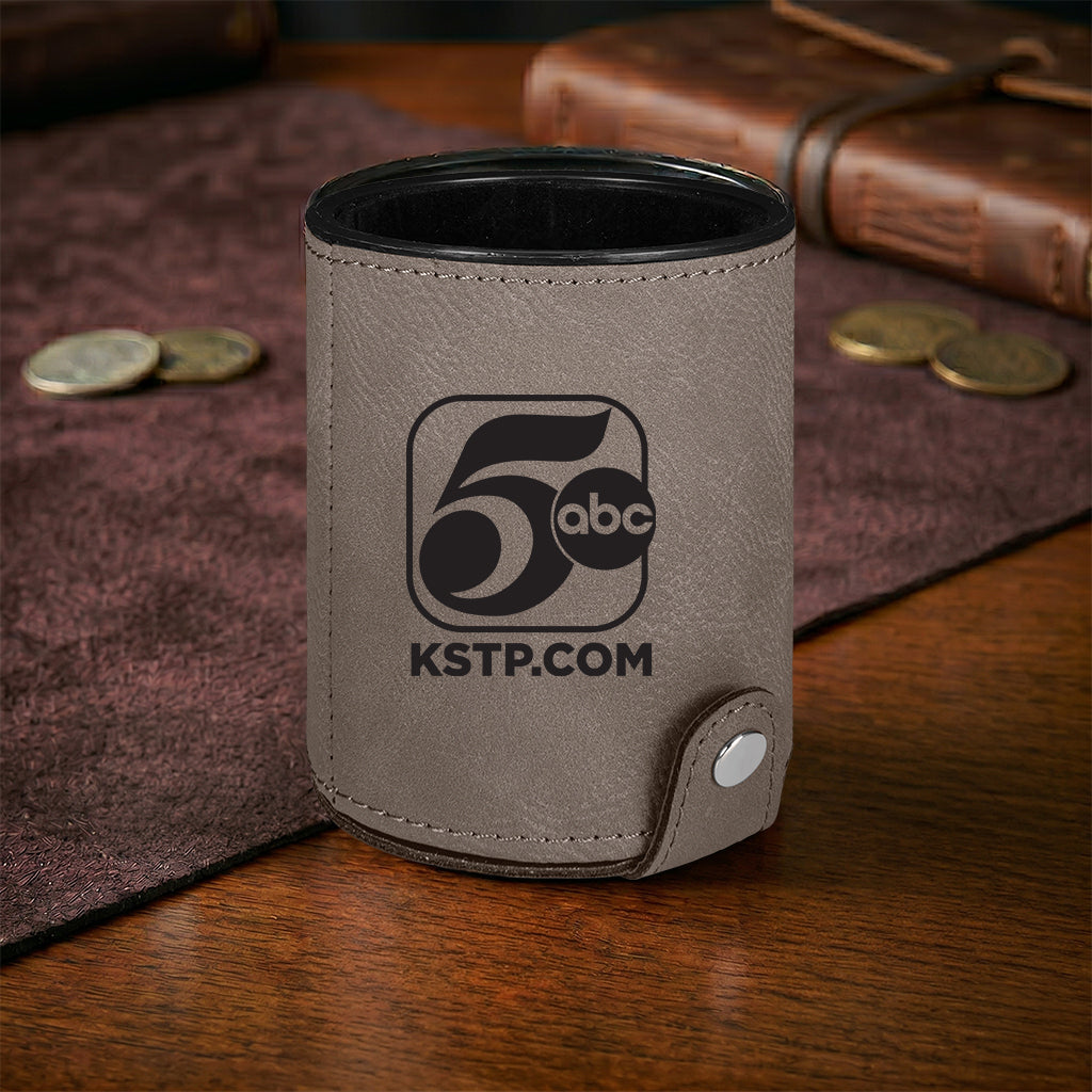 KSTP Custom Engraved Leatherette Dice Cup