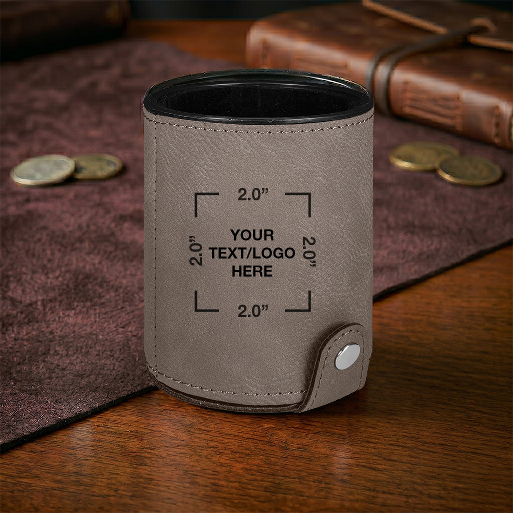 Custom Engraved Leatherette Dice Shaker Cup