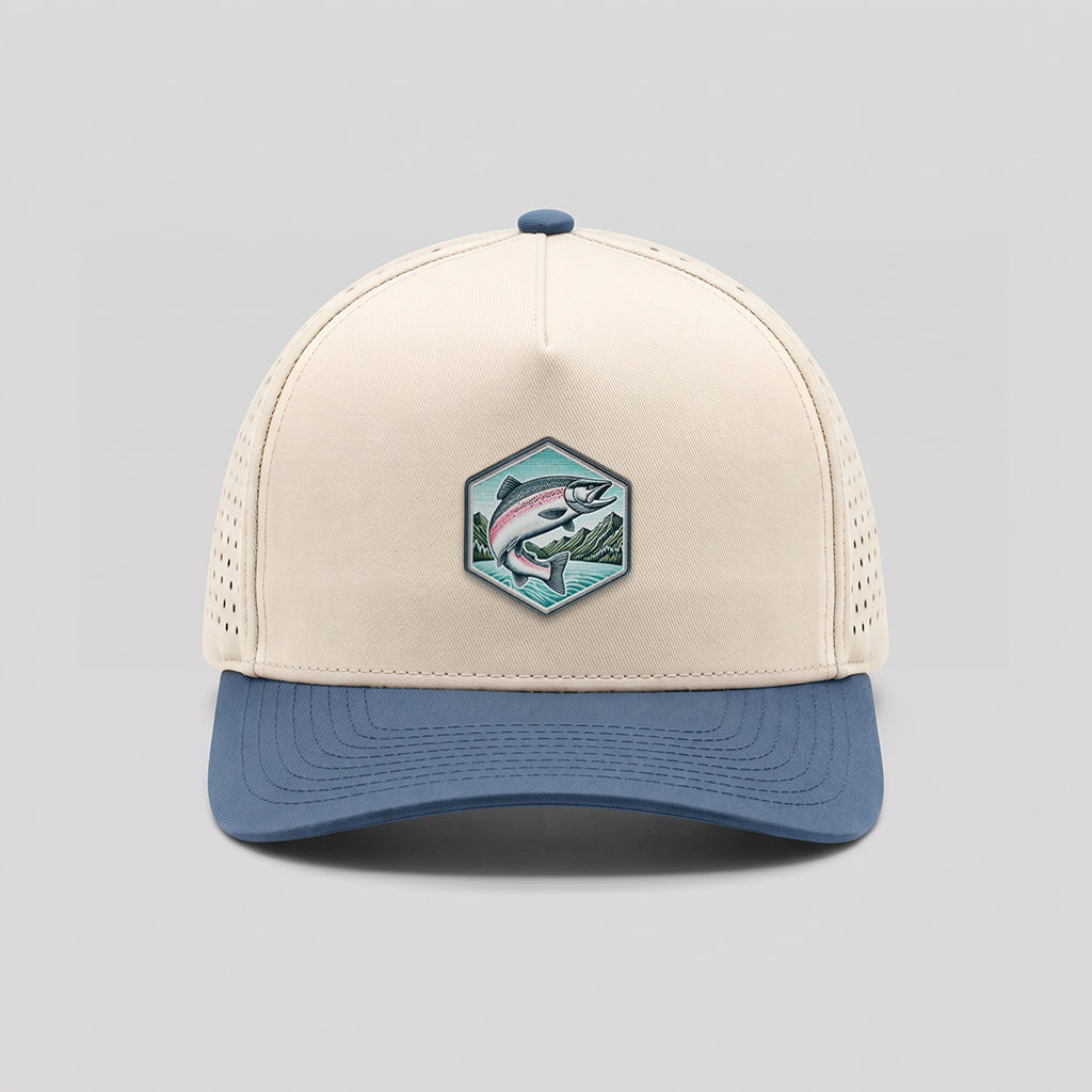 Jumping Salmon Water-Resistant Performance Snapback Hat