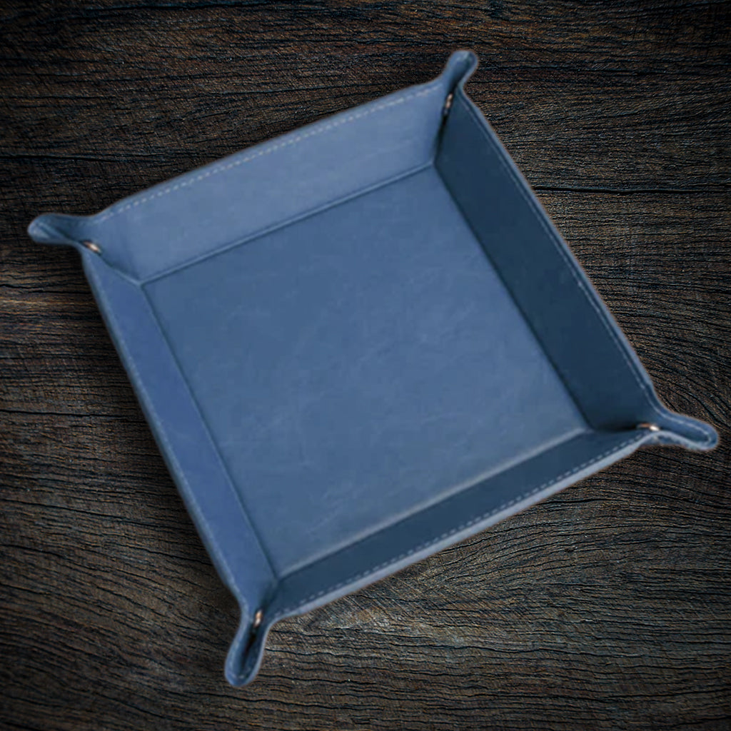Custom Laser-Engraved Leatherette Valet Tray | Snap Catchall Organizer