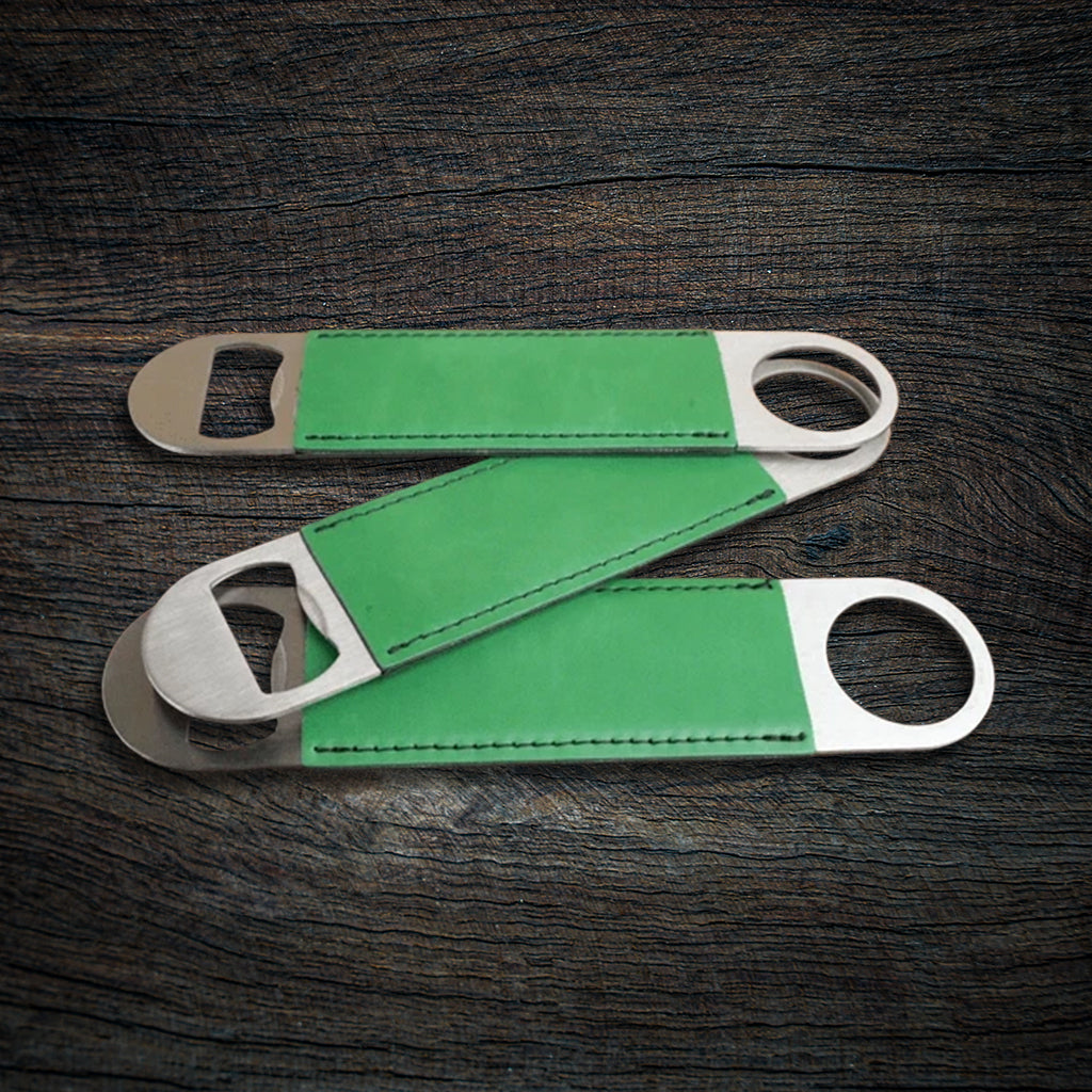 Custom Laser-Engraved Leatherette Speed Bottle Opener | Heavy-Duty Bar Blade