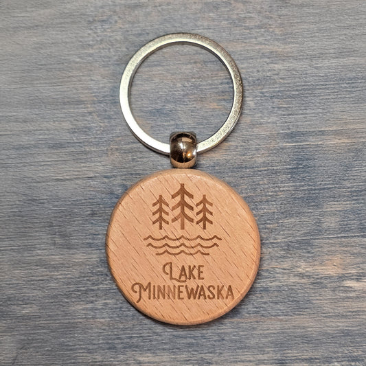 Lake Minnewaska Icon Wood Keychain