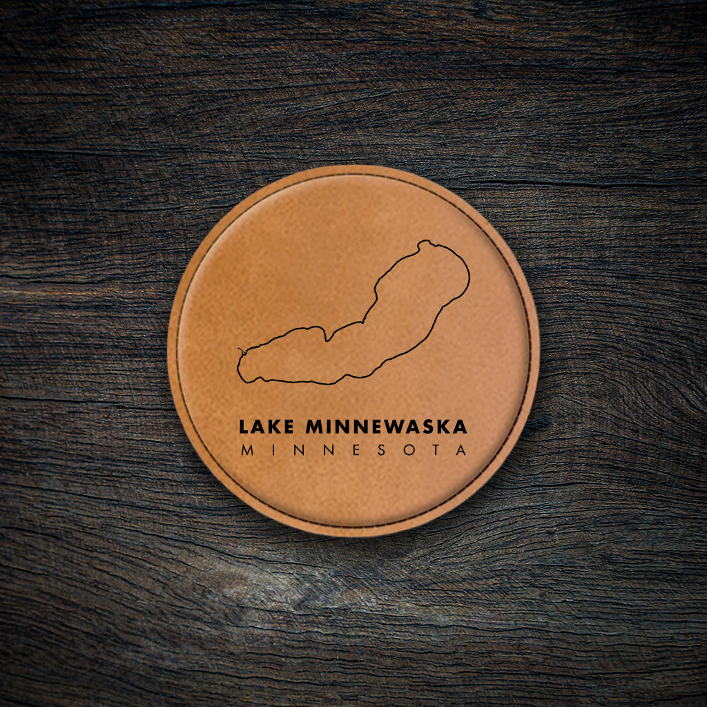 Lake Minnewaska Map Leatherette Coaster